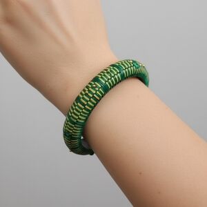 Green and Yellow Woven Bracelet